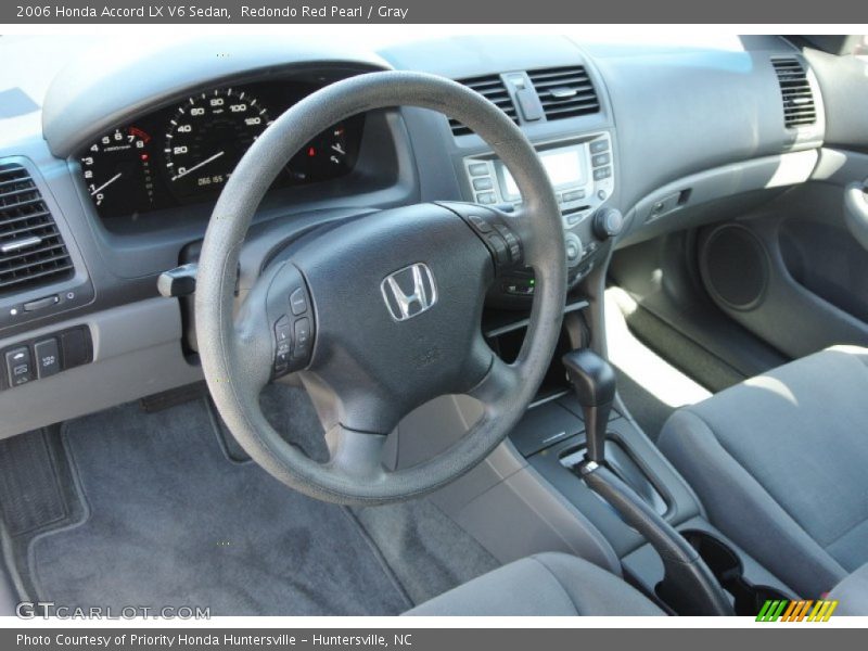 Redondo Red Pearl / Gray 2006 Honda Accord LX V6 Sedan