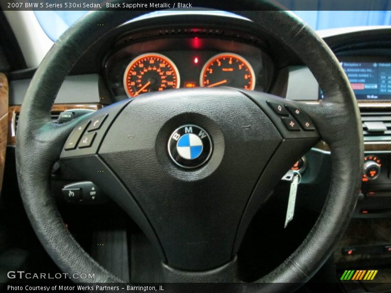 Black Sapphire Metallic / Black 2007 BMW 5 Series 530xi Sedan