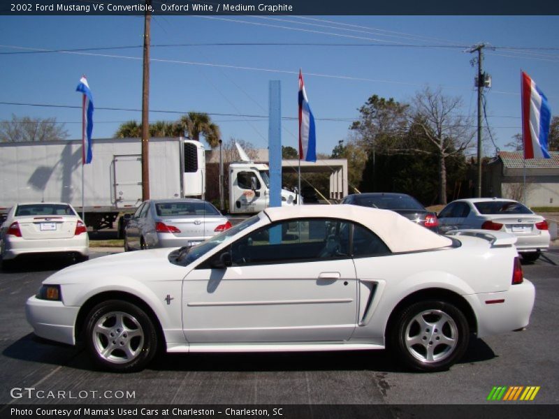 Oxford White / Medium Graphite 2002 Ford Mustang V6 Convertible