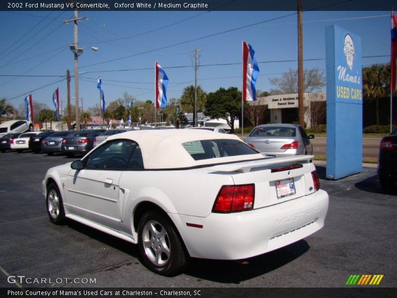 Oxford White / Medium Graphite 2002 Ford Mustang V6 Convertible