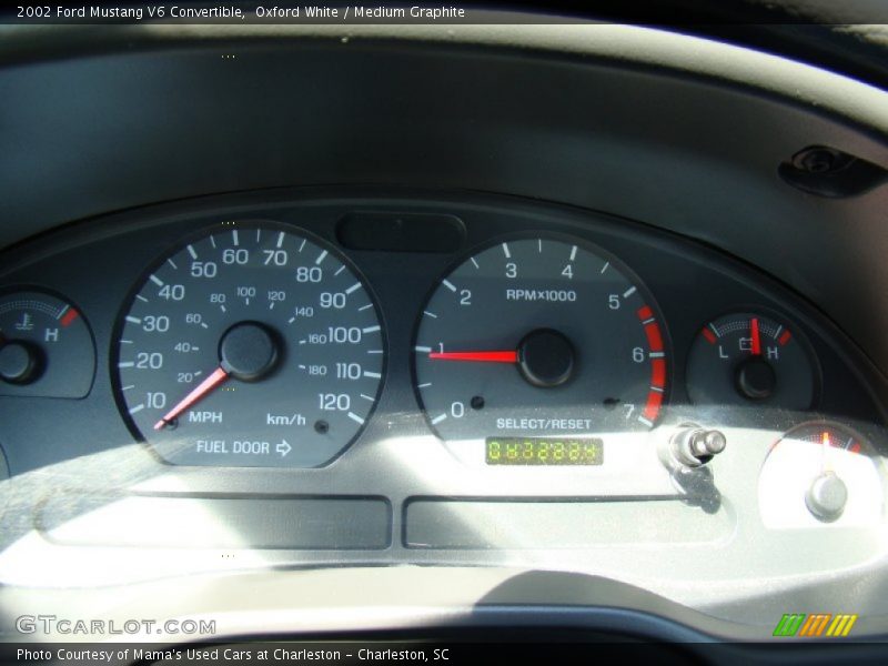 Oxford White / Medium Graphite 2002 Ford Mustang V6 Convertible