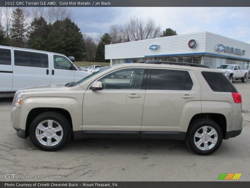 Gold Mist Metallic / Jet Black 2012 GMC Terrain SLE AWD