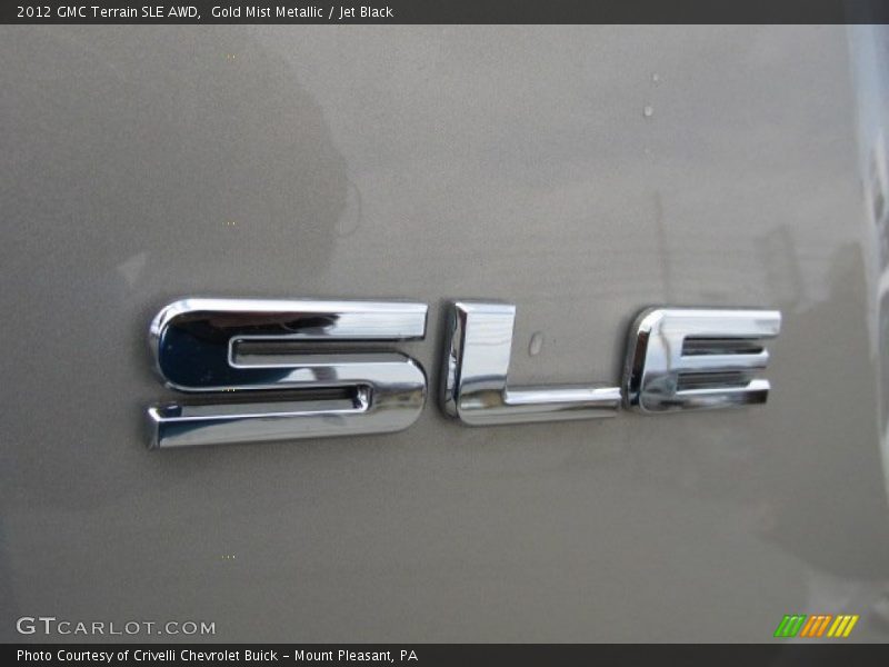 Gold Mist Metallic / Jet Black 2012 GMC Terrain SLE AWD