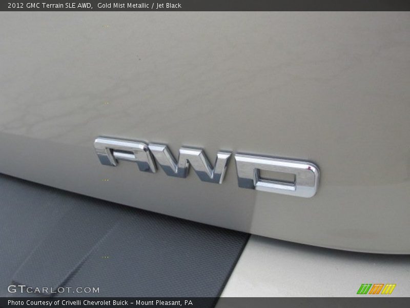 Gold Mist Metallic / Jet Black 2012 GMC Terrain SLE AWD