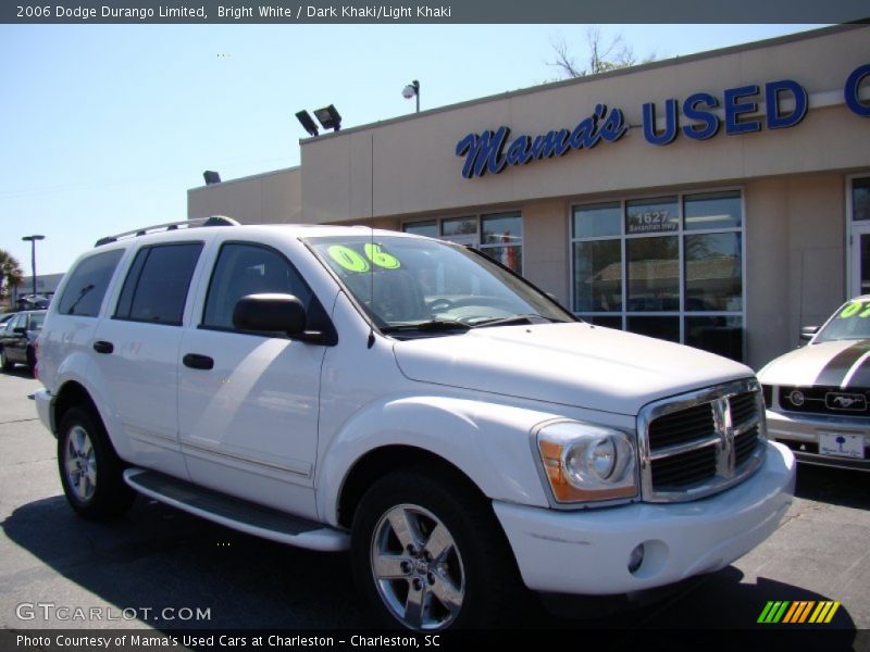Bright White / Dark Khaki/Light Khaki 2006 Dodge Durango Limited