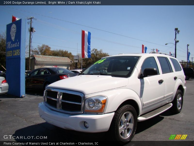 Bright White / Dark Khaki/Light Khaki 2006 Dodge Durango Limited