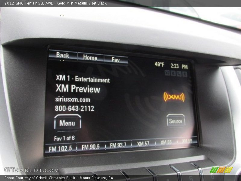 Gold Mist Metallic / Jet Black 2012 GMC Terrain SLE AWD