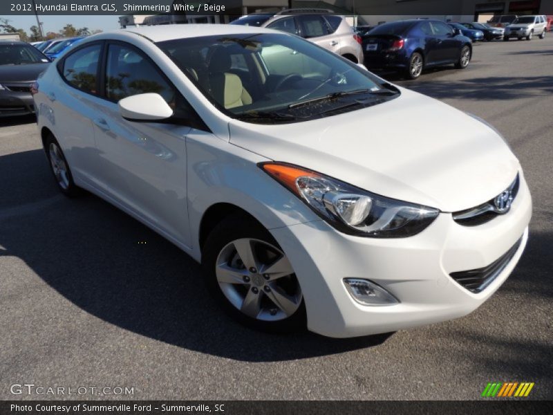 Shimmering White / Beige 2012 Hyundai Elantra GLS