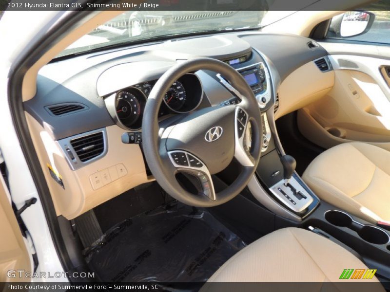 Shimmering White / Beige 2012 Hyundai Elantra GLS