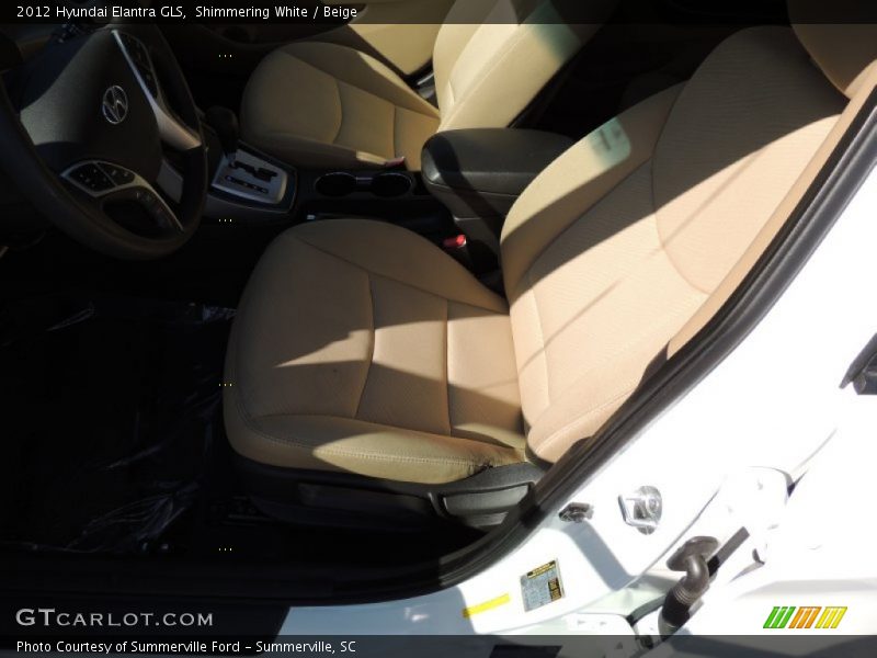 Shimmering White / Beige 2012 Hyundai Elantra GLS