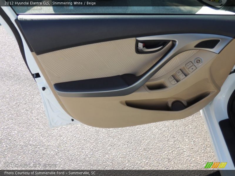 Shimmering White / Beige 2012 Hyundai Elantra GLS