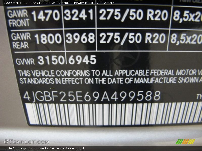 Pewter Metallic / Cashmere 2009 Mercedes-Benz GL 320 BlueTEC 4Matic