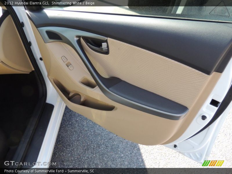 Shimmering White / Beige 2012 Hyundai Elantra GLS
