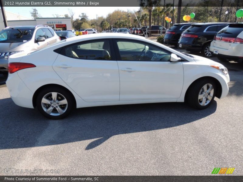 Shimmering White / Beige 2012 Hyundai Elantra GLS