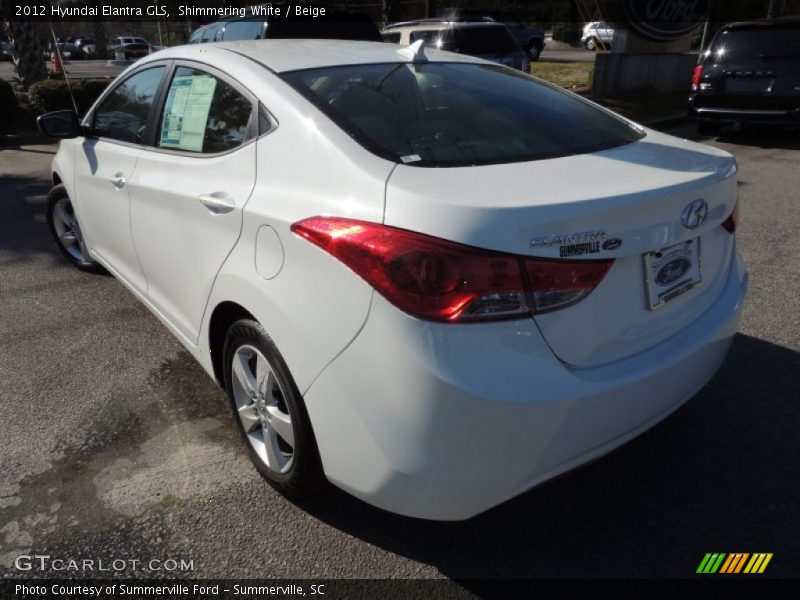 Shimmering White / Beige 2012 Hyundai Elantra GLS