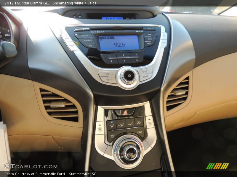 Shimmering White / Beige 2012 Hyundai Elantra GLS