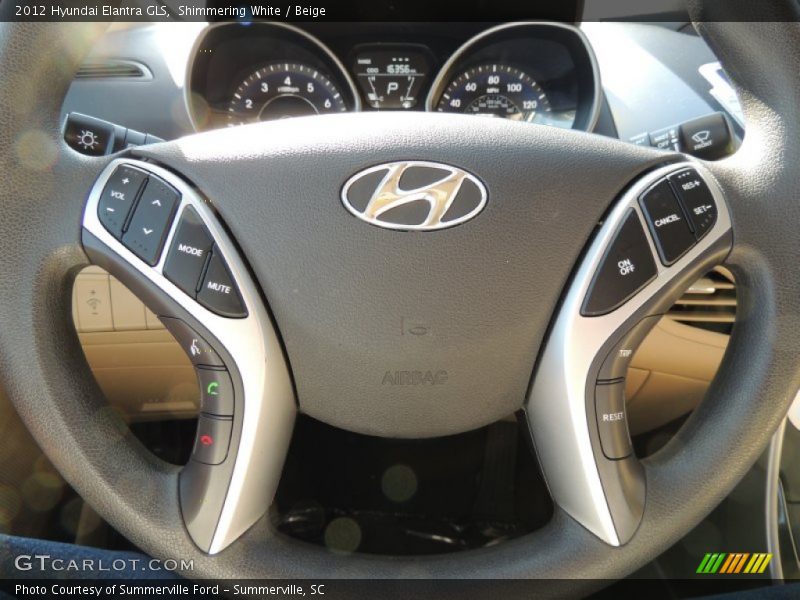 Shimmering White / Beige 2012 Hyundai Elantra GLS