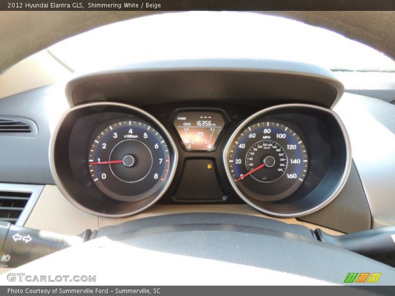 Shimmering White / Beige 2012 Hyundai Elantra GLS