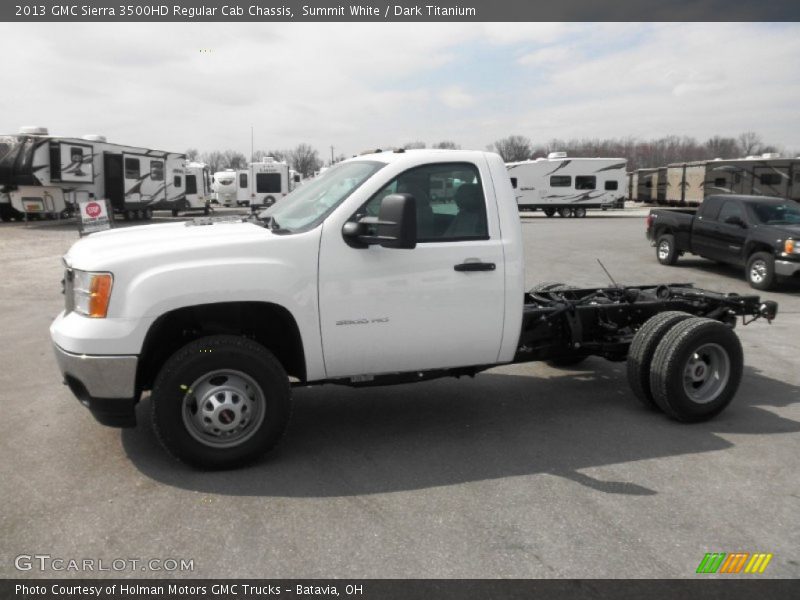 Summit White / Dark Titanium 2013 GMC Sierra 3500HD Regular Cab Chassis