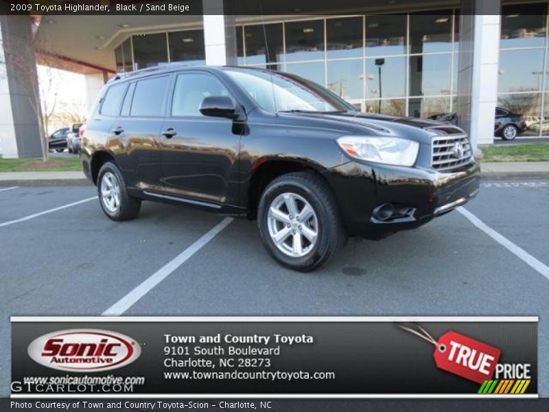 Black / Sand Beige 2009 Toyota Highlander