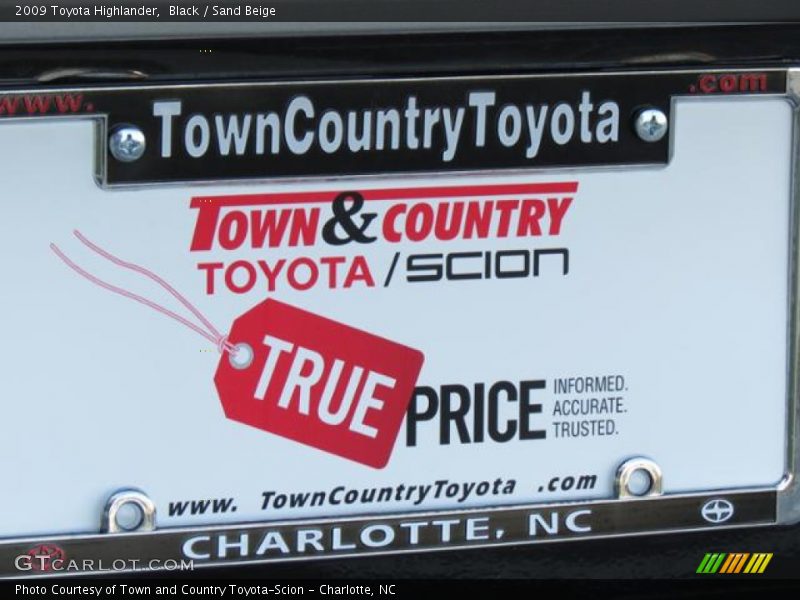 Black / Sand Beige 2009 Toyota Highlander