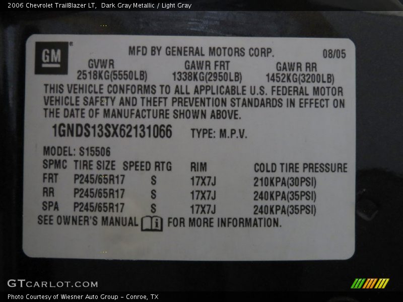 Dark Gray Metallic / Light Gray 2006 Chevrolet TrailBlazer LT