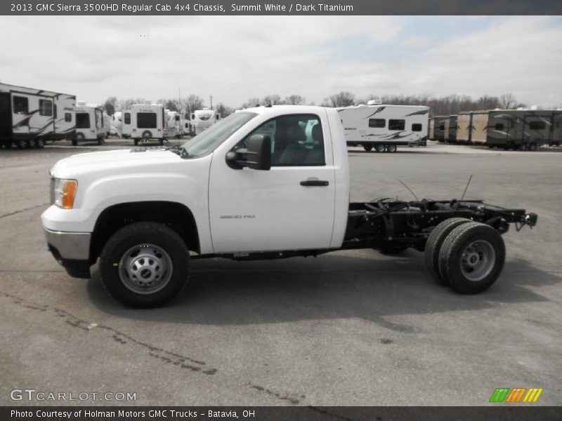 Summit White / Dark Titanium 2013 GMC Sierra 3500HD Regular Cab 4x4 Chassis