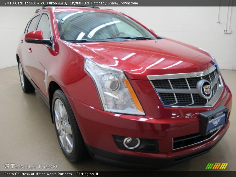 Crystal Red Tintcoat / Shale/Brownstone 2010 Cadillac SRX 4 V6 Turbo AWD