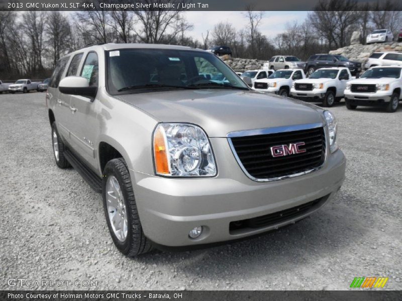 Champagne Silver Metallic / Light Tan 2013 GMC Yukon XL SLT 4x4
