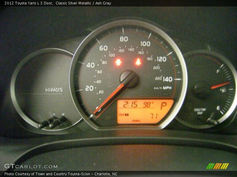 Classic Silver Metallic / Ash Gray 2012 Toyota Yaris L 3 Door
