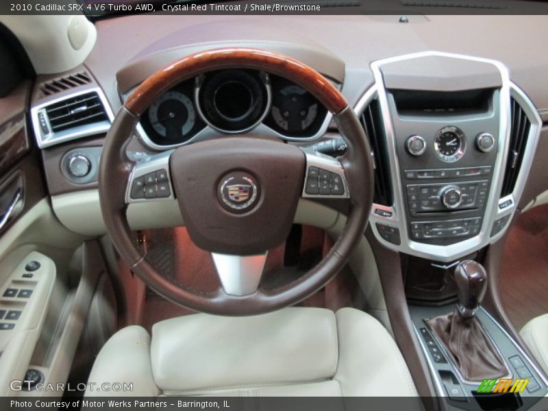 Crystal Red Tintcoat / Shale/Brownstone 2010 Cadillac SRX 4 V6 Turbo AWD