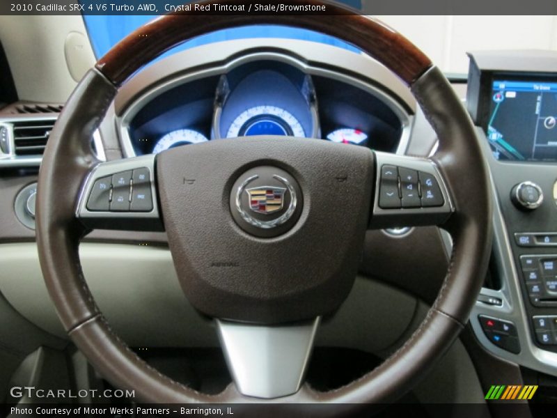 Crystal Red Tintcoat / Shale/Brownstone 2010 Cadillac SRX 4 V6 Turbo AWD