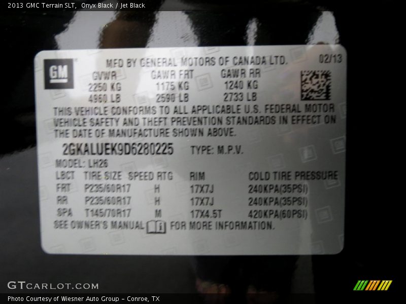 Onyx Black / Jet Black 2013 GMC Terrain SLT