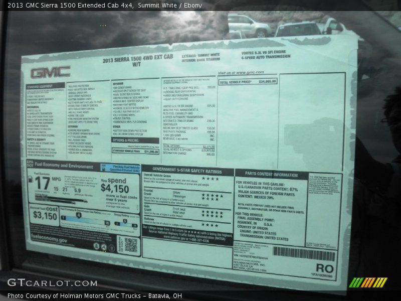Summit White / Ebony 2013 GMC Sierra 1500 Extended Cab 4x4