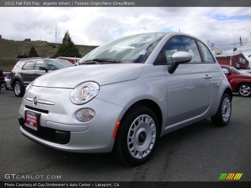 Argento (Silver) / Tessuto Grigio/Nero (Grey/Black) 2012 Fiat 500 Pop