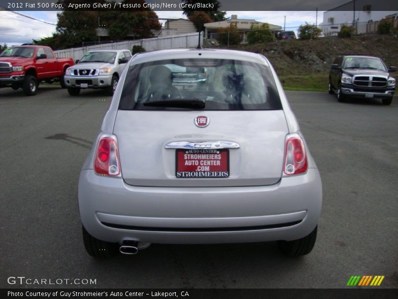 Argento (Silver) / Tessuto Grigio/Nero (Grey/Black) 2012 Fiat 500 Pop
