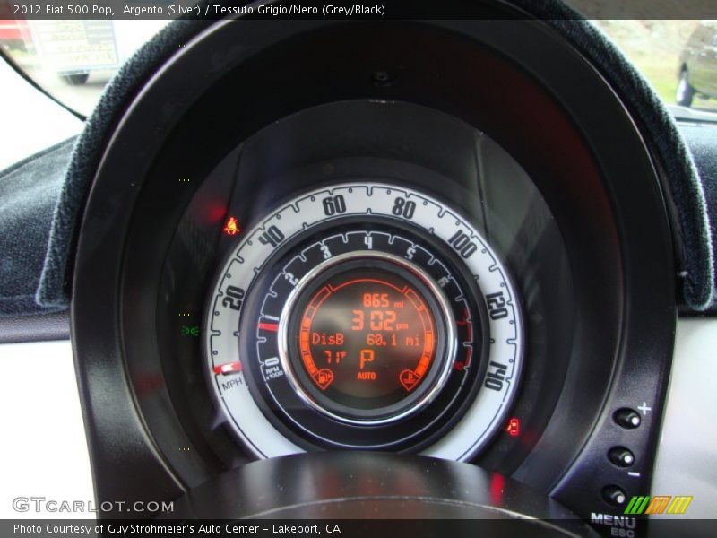 Argento (Silver) / Tessuto Grigio/Nero (Grey/Black) 2012 Fiat 500 Pop