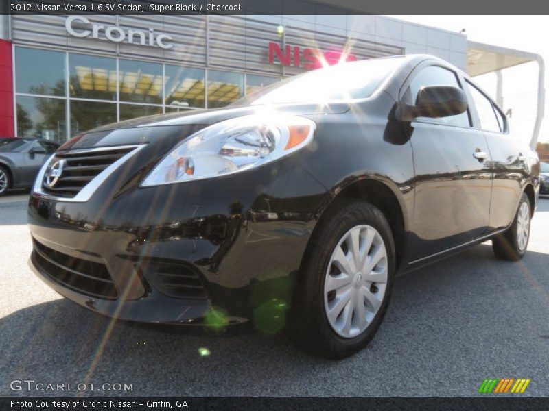 Super Black / Charcoal 2012 Nissan Versa 1.6 SV Sedan