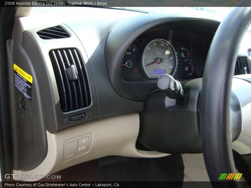 Captiva White / Beige 2008 Hyundai Elantra GLS Sedan