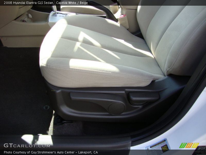 Captiva White / Beige 2008 Hyundai Elantra GLS Sedan