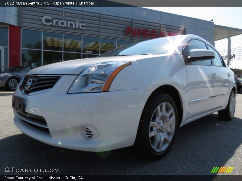 Aspen White / Charcoal 2012 Nissan Sentra 2.0 S