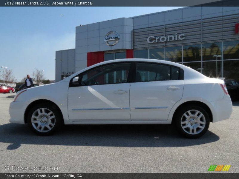 Aspen White / Charcoal 2012 Nissan Sentra 2.0 S
