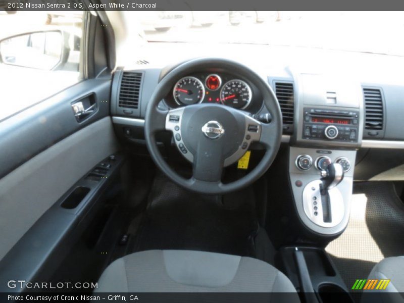 Aspen White / Charcoal 2012 Nissan Sentra 2.0 S