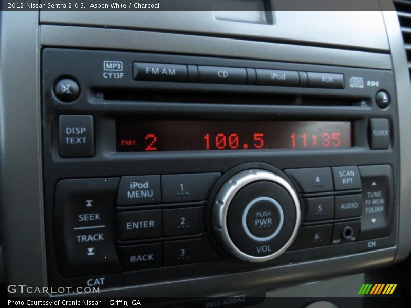 Aspen White / Charcoal 2012 Nissan Sentra 2.0 S