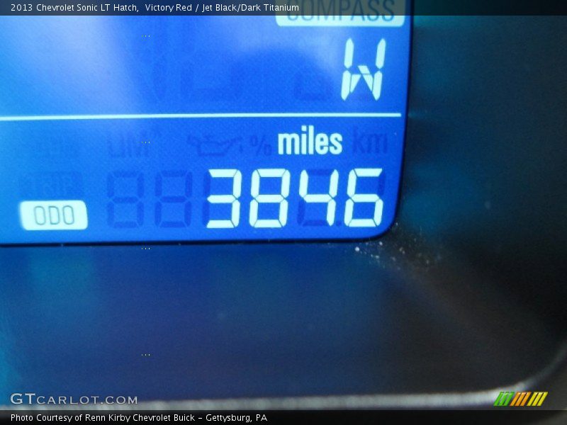 Victory Red / Jet Black/Dark Titanium 2013 Chevrolet Sonic LT Hatch