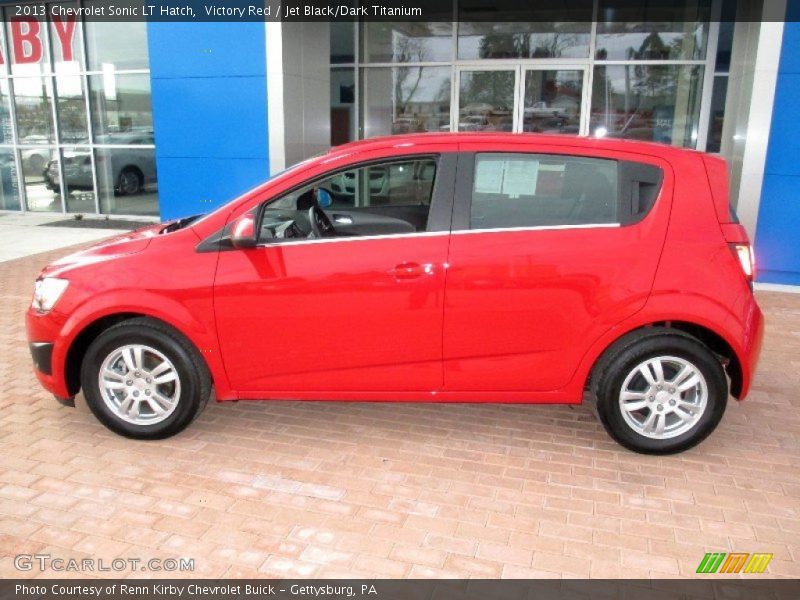 Victory Red / Jet Black/Dark Titanium 2013 Chevrolet Sonic LT Hatch