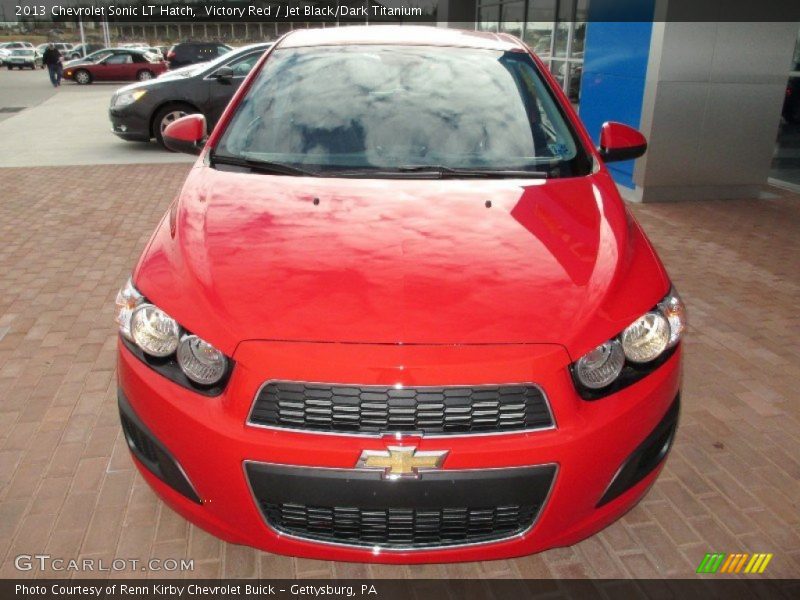 Victory Red / Jet Black/Dark Titanium 2013 Chevrolet Sonic LT Hatch