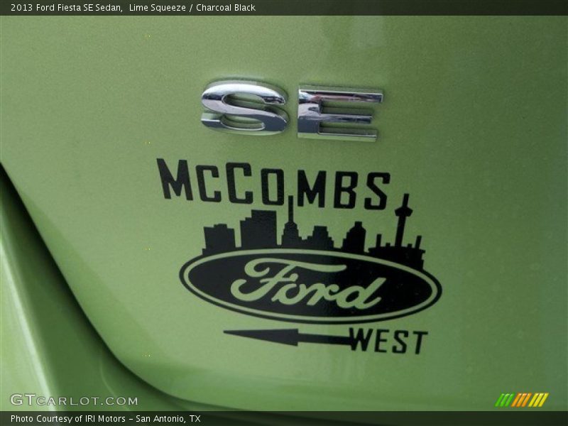 Lime Squeeze / Charcoal Black 2013 Ford Fiesta SE Sedan