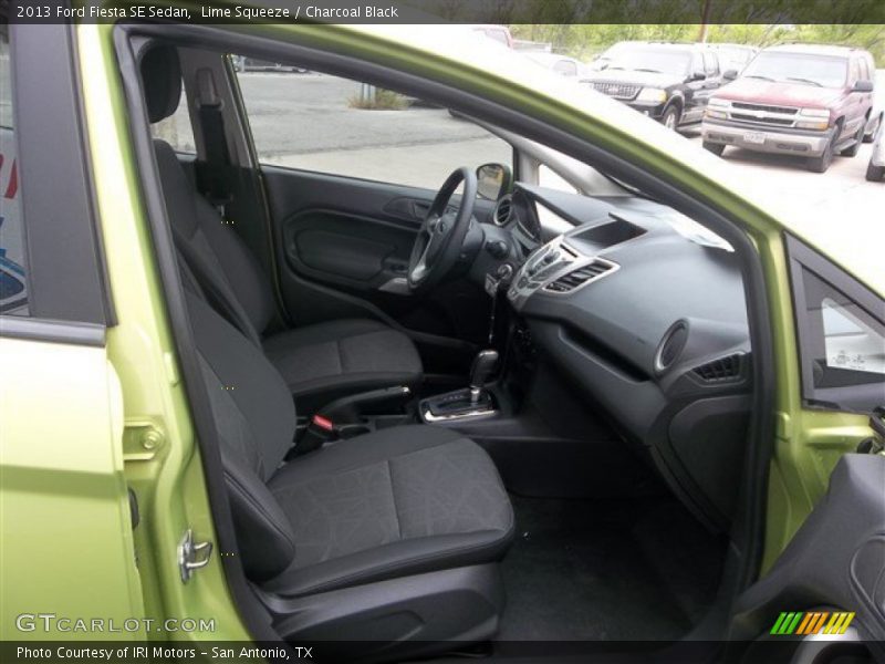 Lime Squeeze / Charcoal Black 2013 Ford Fiesta SE Sedan