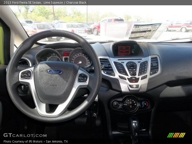 Lime Squeeze / Charcoal Black 2013 Ford Fiesta SE Sedan
